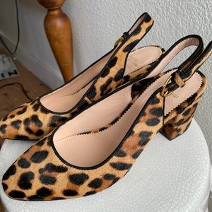 Jcrew cheetah print sling backs